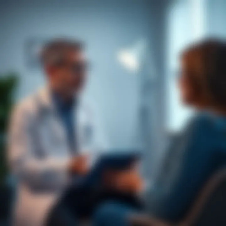 Psychiatrist Consultation A psychiatrist discussing treatment options with a patient