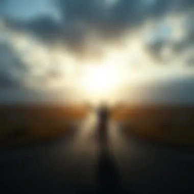 A person standing at a crossroads, illustrating choices