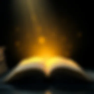 An open book with light emanating from its pages, symbolizing knowledge and discovery