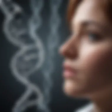Genetic Predispositions and Depression Illustration of DNA strands and genetic coding