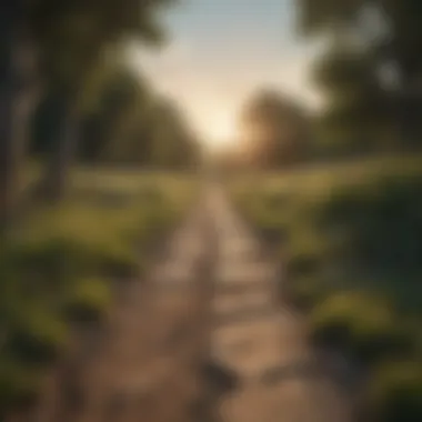 Path to Clarity A serene landscape representing clarity and peace, contrasting the chaos of alcohol dependence.