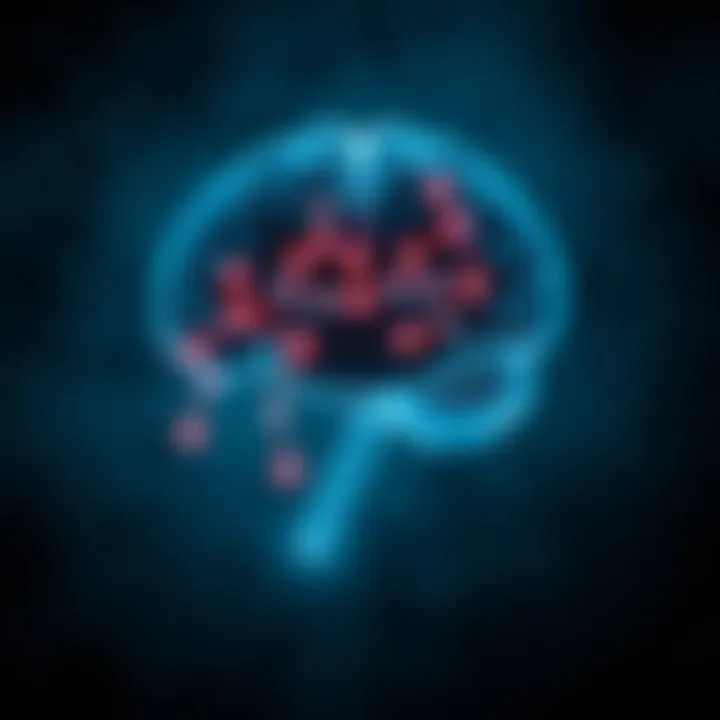 Illustration depicting the brain's response to addiction and anxiety