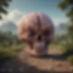 A serene digital landscape featuring brain games