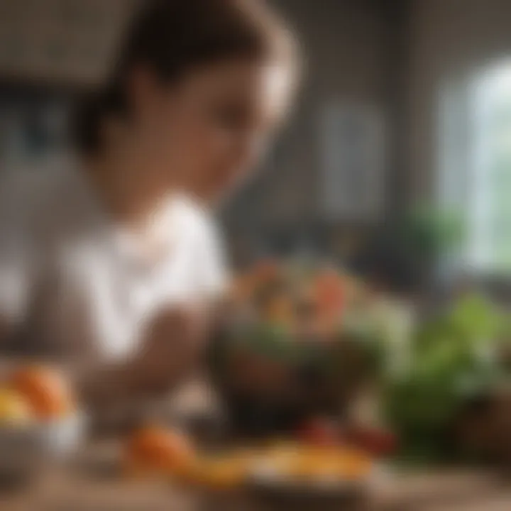 Healthy meal preparation with fresh ingredients