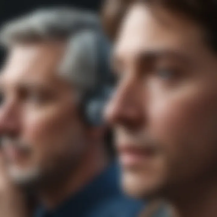 A close-up of attentive listening during a discussion.