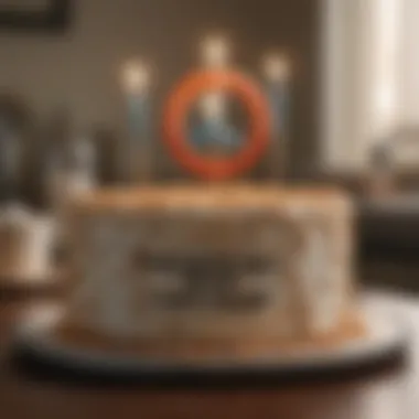 Mental health support symbol on birthday cake