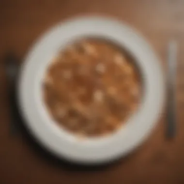 Empty plate with food crumbs scattered around