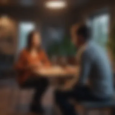 A serene consultation setting depicting a calm environment for online relationship advice