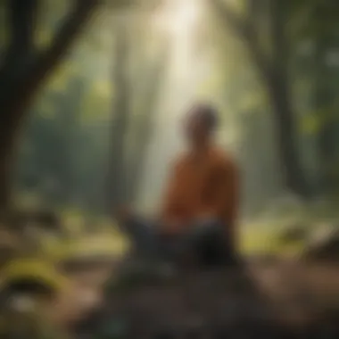 Person meditating in nature for cognitive function