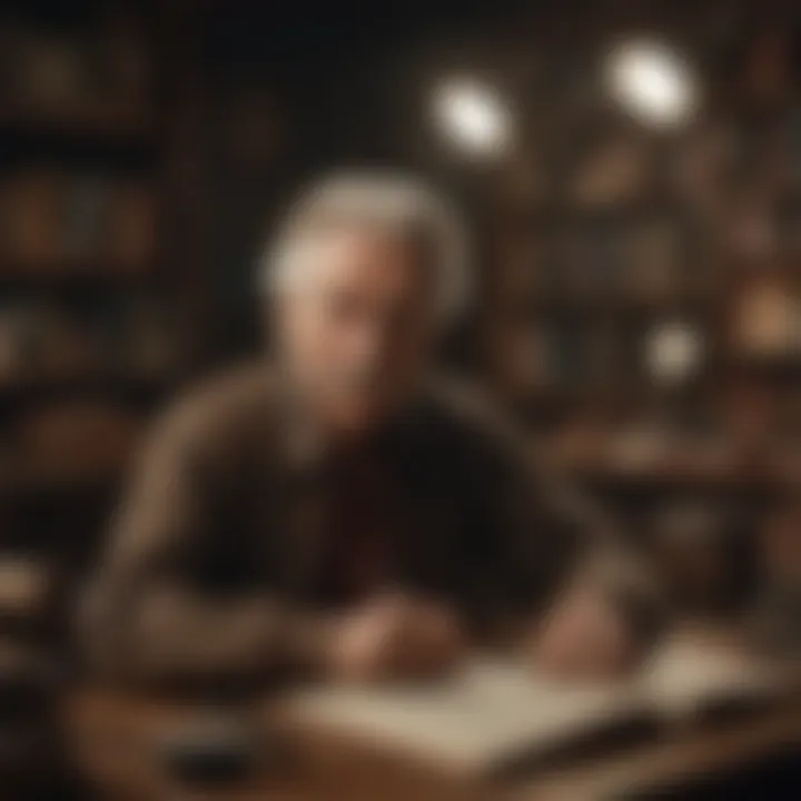 Vintage portrait of Erik Erikson in his study