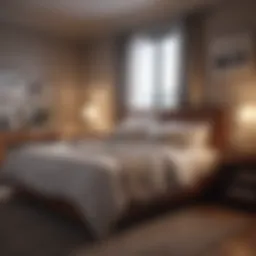 A calm bedroom setting conducive to sleep.