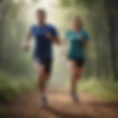 Physical Activity and Stress Alleviation Illustration showing the connection between physical activity and stress reduction