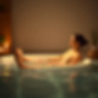 Illustration of mindfulness techniques paired with bath float usage