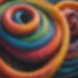 Abstract colorful swirls representing relaxation and creativity