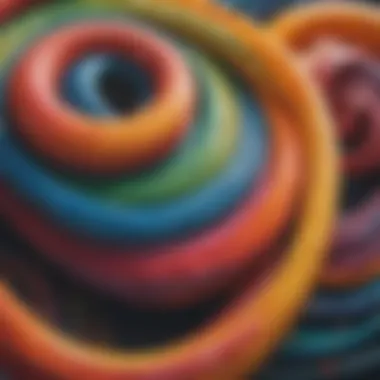Abstract colorful swirls representing relaxation and creativity