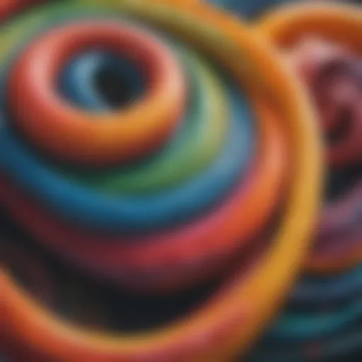 Abstract colorful swirls representing relaxation and creativity