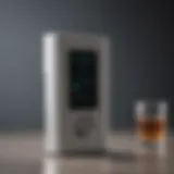 Modern breathalyzer unit in sleek design