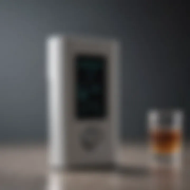 Modern breathalyzer unit in sleek design