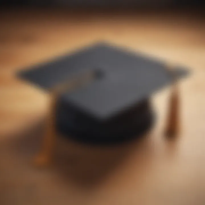 Illustration of a graduation cap symbolizing academic achievement in psychology