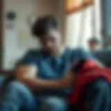 Depiction of mental health struggles impacting daily life