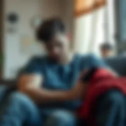 Depiction of mental health struggles impacting daily life