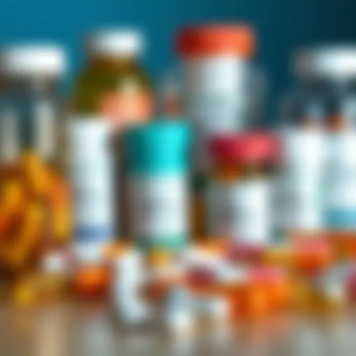 Diverse Medications for Anxiety Treatment Variety of medication bottles