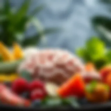 Nourishing Foods for the Brain A vibrant array of healthy foods known to boost cognitive function.