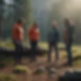 Group engaging in outdoor team-building exercise