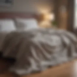 Cozy bedroom with a heavy weight blanket on the bed, creating a calming atmosphere.