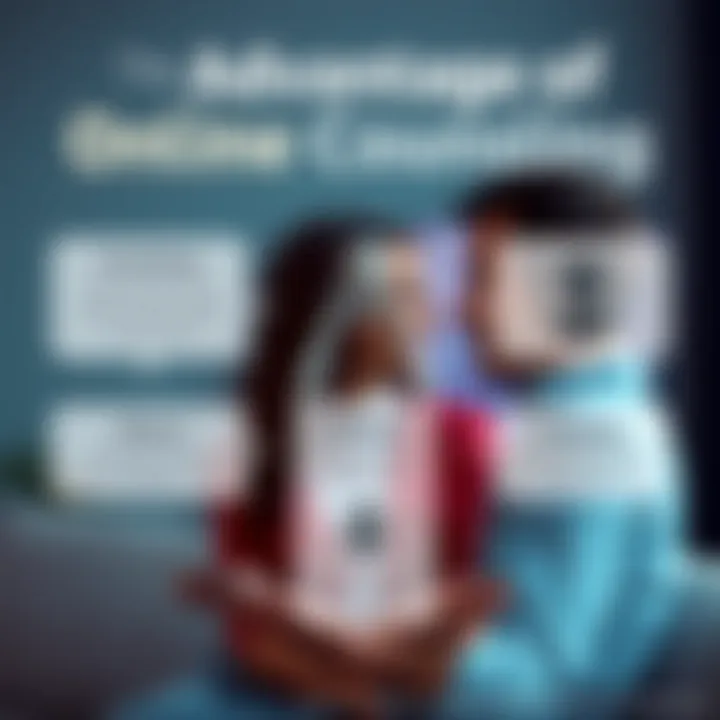 Infographic illustrating the benefits of online counseling