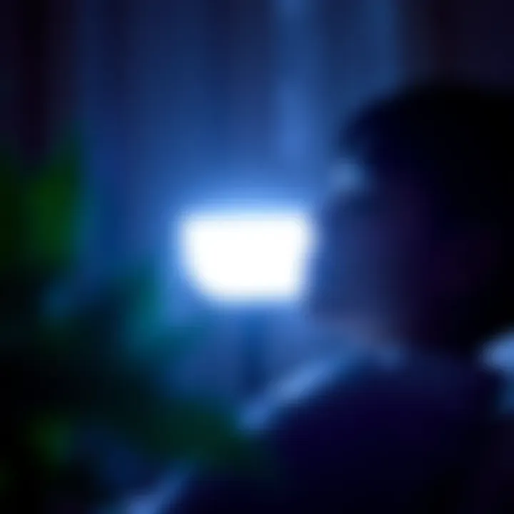 Embracing Light for Emotional Balance An individual enjoying the calming effects of light therapy