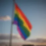 Colorful LGBTQ Flag waving in the wind