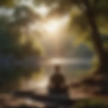 A tranquil setting for meditation Serene landscape for meditation