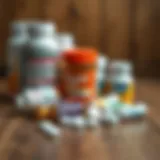 Assorted OTC Anxiety Relief Medications Assorted over-the-counter anxiety relief medications on a wooden surface