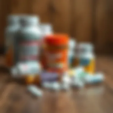 Assorted OTC Anxiety Relief Medications Assorted over-the-counter anxiety relief medications on a wooden surface