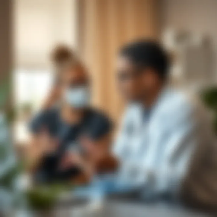 Consultation with Healthcare Professional A consultation scene with a healthcare professional discussing medication options