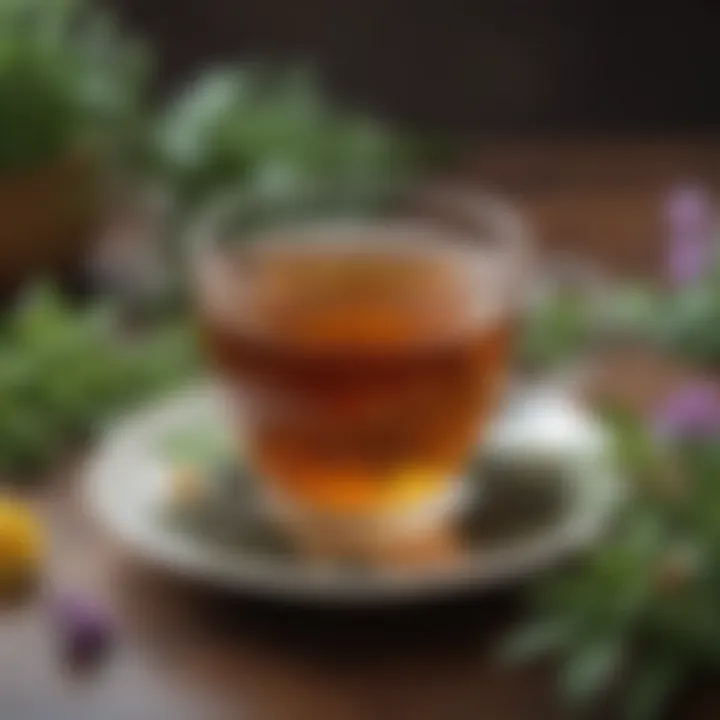 A close-up of tea leaves and flowers, showcasing the natural ingredients known for relaxation