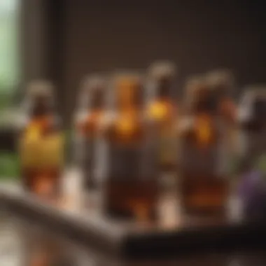 High-Quality Essential Oils Bottles of high-quality essential oils on display