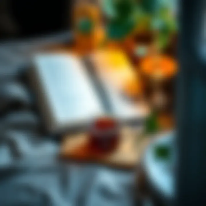Reflection and Engagement A cozy reading nook with a journal and a cup of tea, inviting reflection and engagement