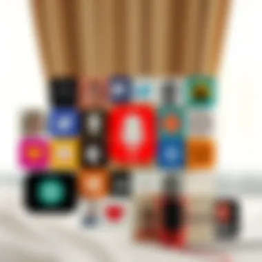 An illustration of diverse podcast icons representing various spiritual themes