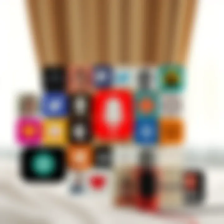 An illustration of diverse podcast icons representing various spiritual themes