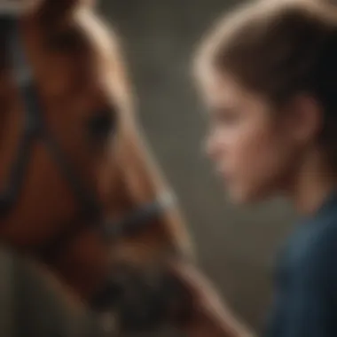 A child engaging in equine therapy, fostering emotional growth