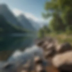 Serene landscape promoting mindfulness