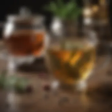 Soothing Herbal Tea Collection for Stress Relief An assortment of calming herbal teas arranged aesthetically