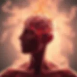 An abstract representation of the mind-body connection during stress