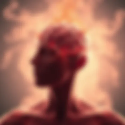 An abstract representation of the mind-body connection during stress