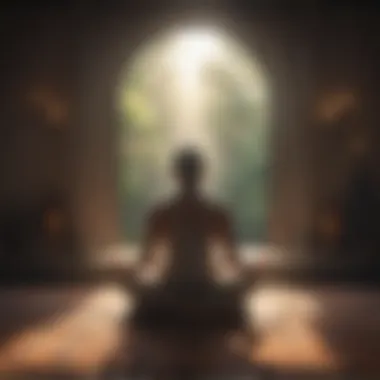 A person meditating in a peaceful setting, embodying spirituality