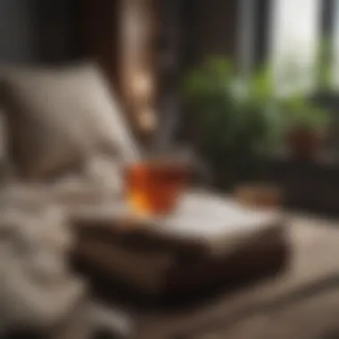 Relaxation with Tea and Reading A peaceful setting with a book and a cup of tea