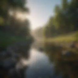 Serene landscape promoting mindfulness