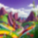 A serene landscape colored with intricate designs